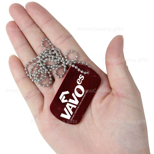 Neck Ball Chain Rectangle Dog Tag