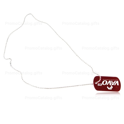 Neck Ball Chain Rectangle Dog Tag