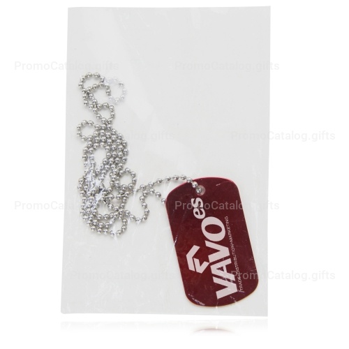 Neck Ball Chain Rectangle Dog Tag