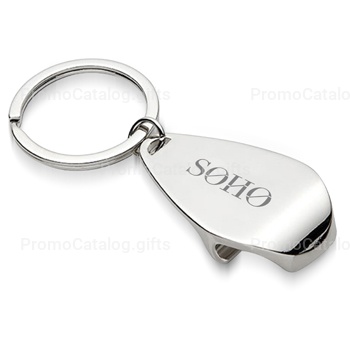 Glossy Chrome Bottle Opener Keychain
