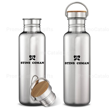 Multi-Layer Stainless Steel Bottle With Bamboo Cap