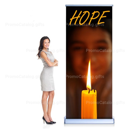 Wide Bottom Aluminum Retractable Roll-Up Banner