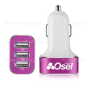 Aluminum 3 Ports USB Car Charger