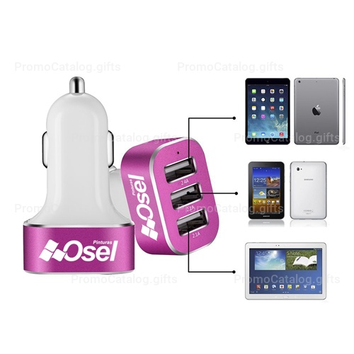 Aluminum 3 Ports USB Car Charger