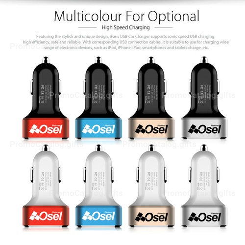 Aluminum 3 Ports USB Car Charger