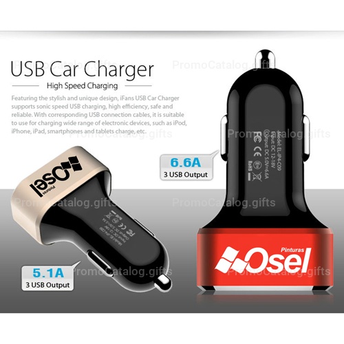 Aluminum 3 Ports USB Car Charger