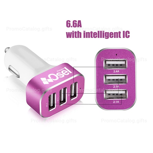 Aluminum 3 Ports USB Car Charger