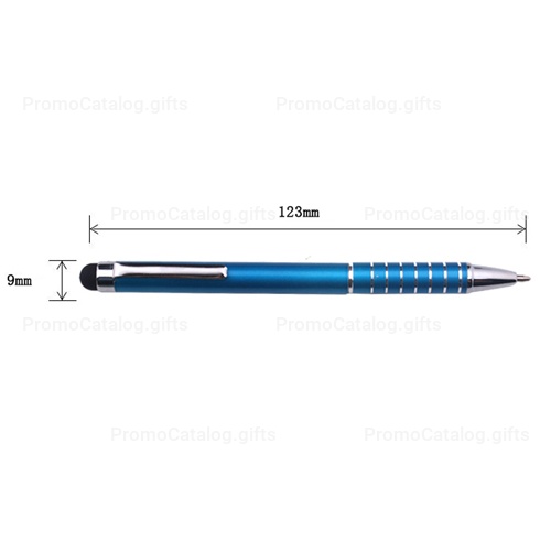 Chrome Ring Twist Action Pen With Stylus