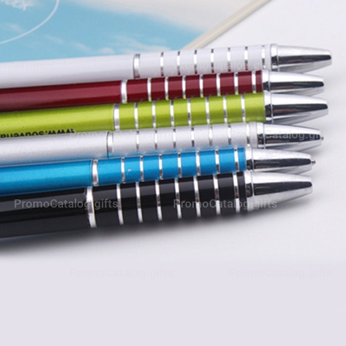 Chrome Ring Twist Action Pen With Stylus