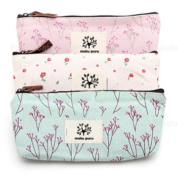 Floral Pencil Pen Case Cosmetic Storage Pouch 
