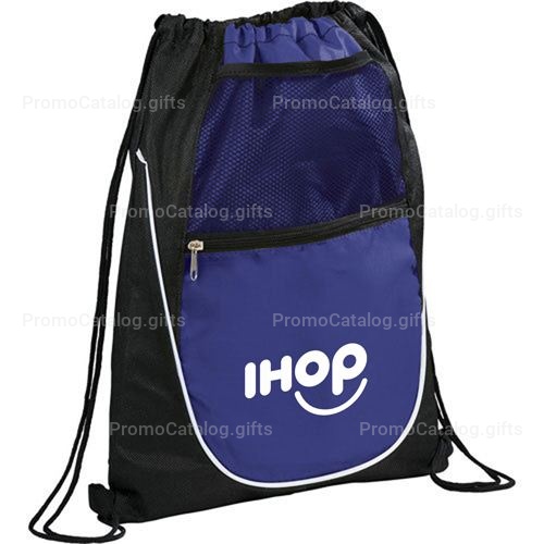 Net Pocket Zipper Personalized Drawstring Backpack