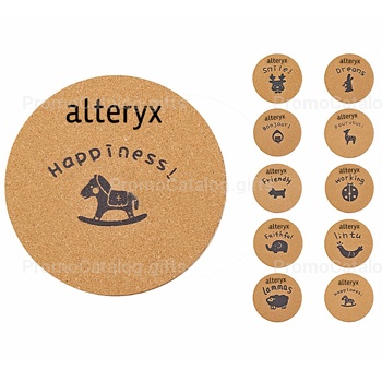 Round Wood Cork Coaster
