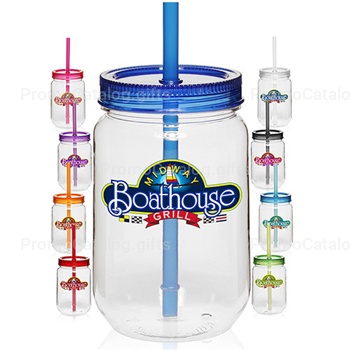 Tritan Single Wall Jar With Straw