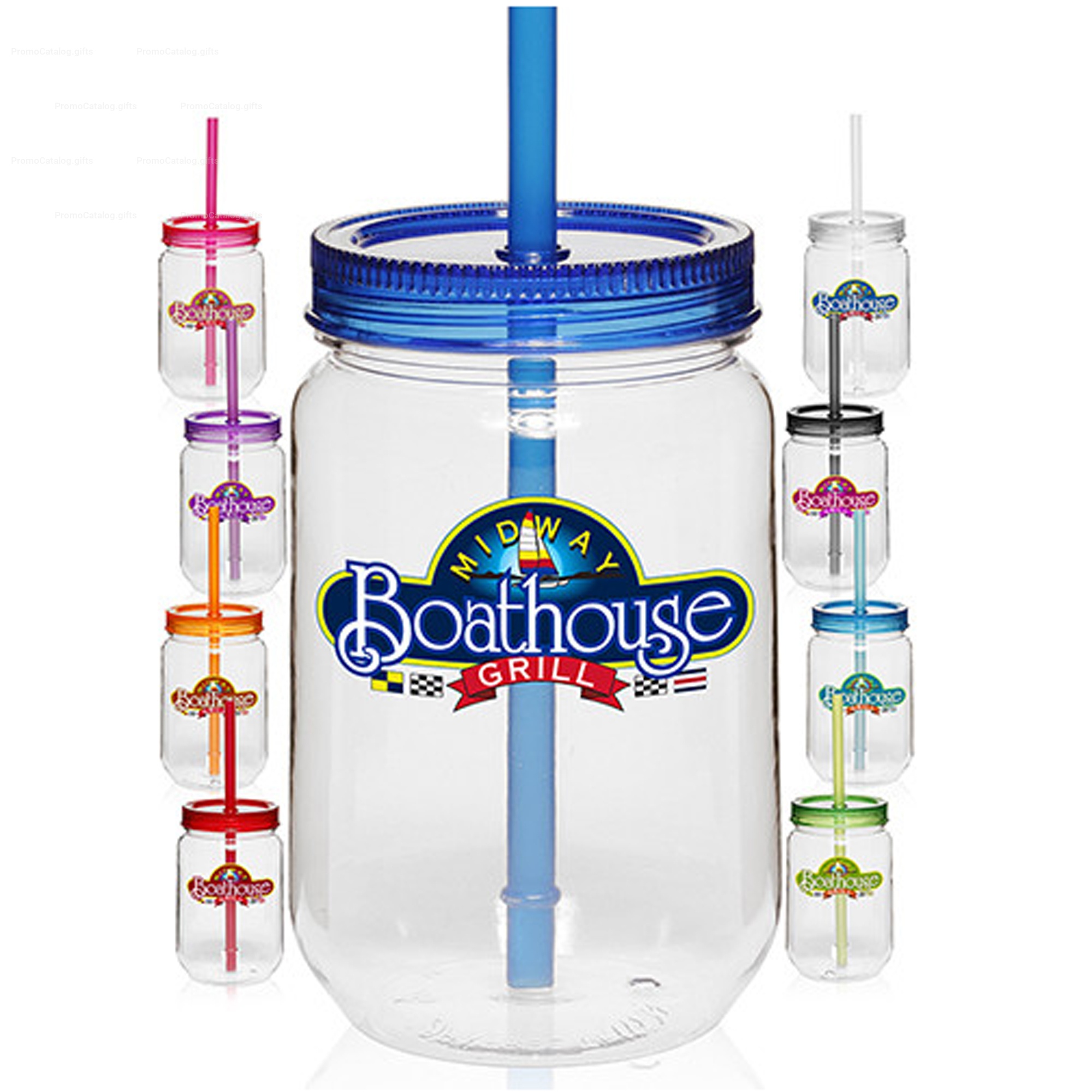 Tritan Single Wall Jar With Straw