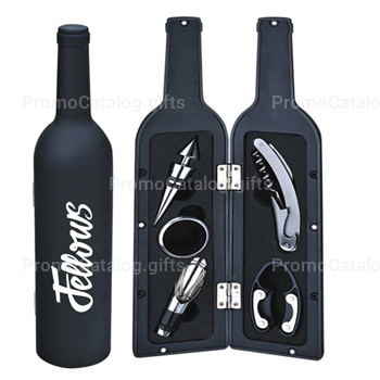 Stainless Steel Bottle Shaped Wine Tools Set