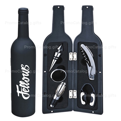 Stainless Steel Bottle Shaped Wine Tools Set