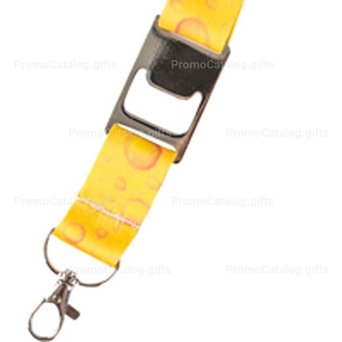 Metal Bottle Opener Satin Lanyard
