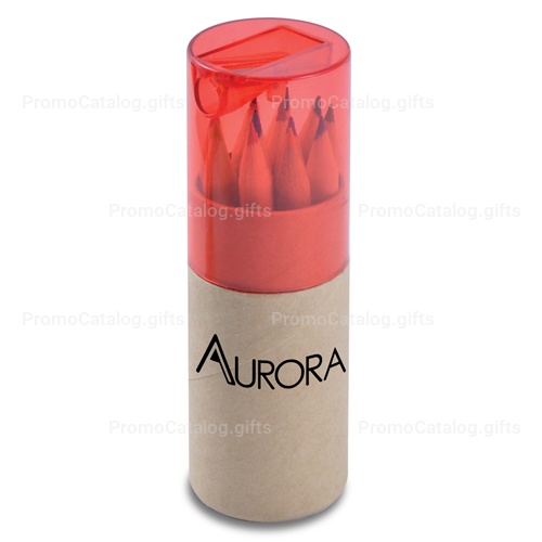 Coloured Pencil Tube With Sharpener