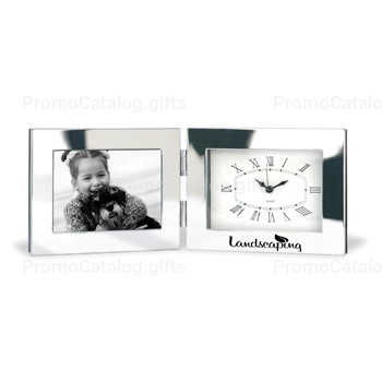 Fold-Up Desk Clock With Photo Frame