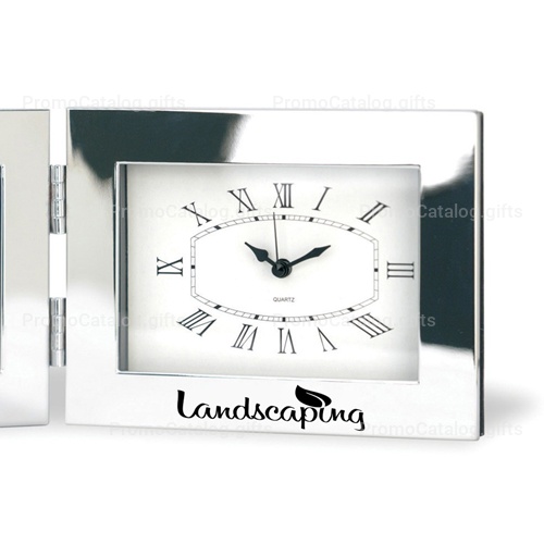 Fold-Up Desk Clock With Photo Frame
