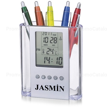Translucent Pen Holder Desk Clock