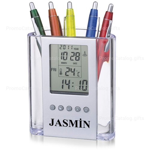 Translucent Pen Holder Desk Clock