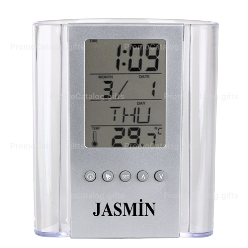 Translucent Pen Holder Desk Clock