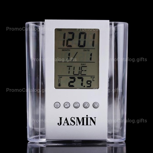 Translucent Pen Holder Desk Clock