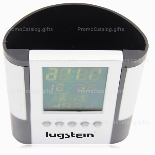 Ritzy Pen Holder With Clock