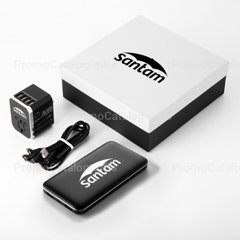 Universal Travel Adapter & Power Bank Gift Set