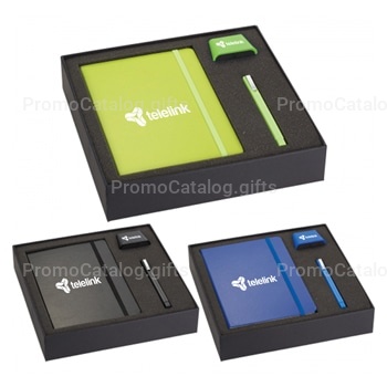 Custom Journal Notebook & Pen Gift Set with Blutooth Speaker