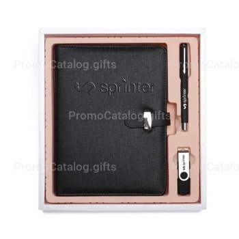 A5 Size Loose Leaf Notebook Planner & Pen Gift Set with USB Flash Drive