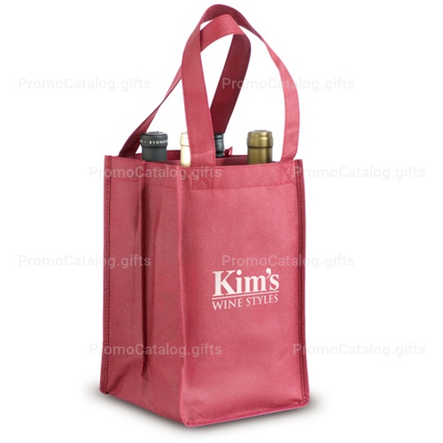 Non-Woven 4 Bottle Wine Tote Bag