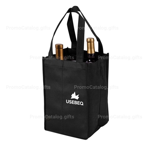 Non-Woven 4 Bottle Wine Tote Bag