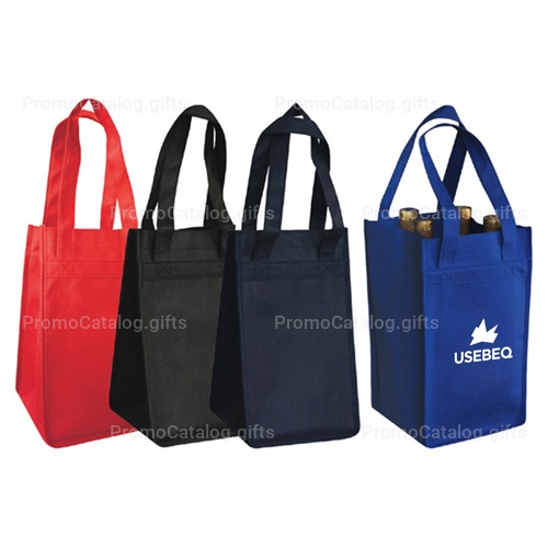 Non-Woven 4 Bottle Wine Tote Bag