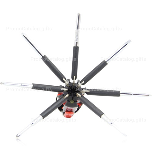 Multi 8 in 1 Screwdriver Set Torch Flashlight