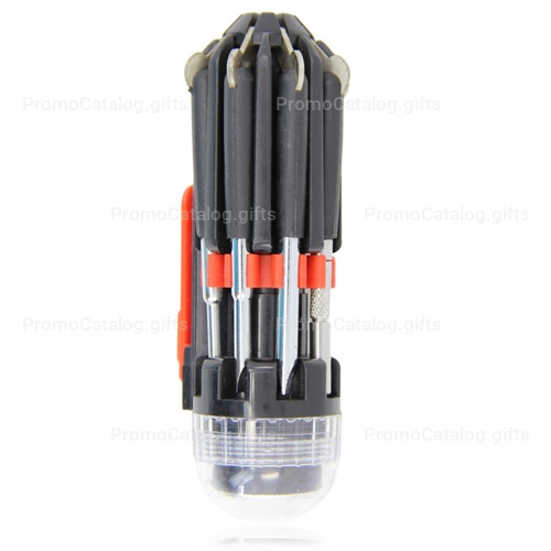 Multi 8 in 1 Screwdriver Set Torch Flashlight
