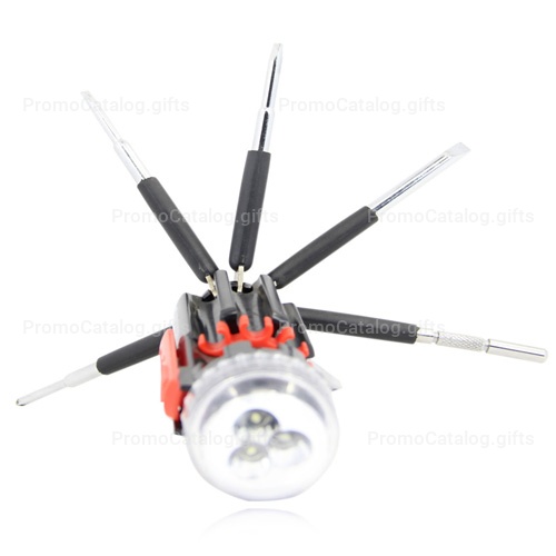 Multi 8 in 1 Screwdriver Set Torch Flashlight