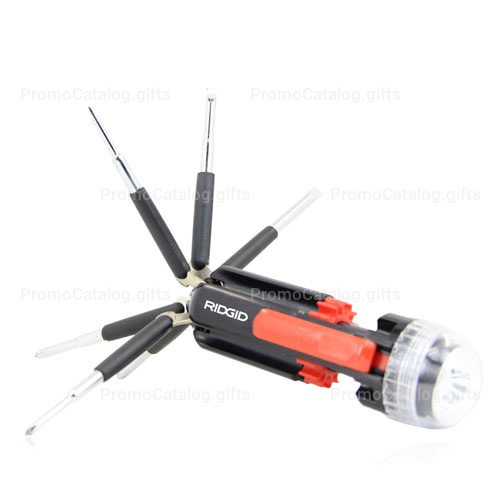 Multi 8 in 1 Screwdriver Set Torch Flashlight