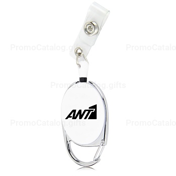 Carabiner Retractable Badge Holder With Clip