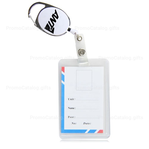 Carabiner Retractable Badge Holder With Clip