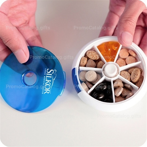 Round 7 Compartment Rotate Pill Box