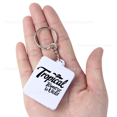 Square Shaped Pill Holder Keychain