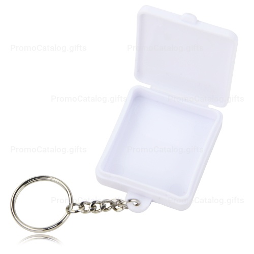 Square Shaped Pill Holder Keychain
